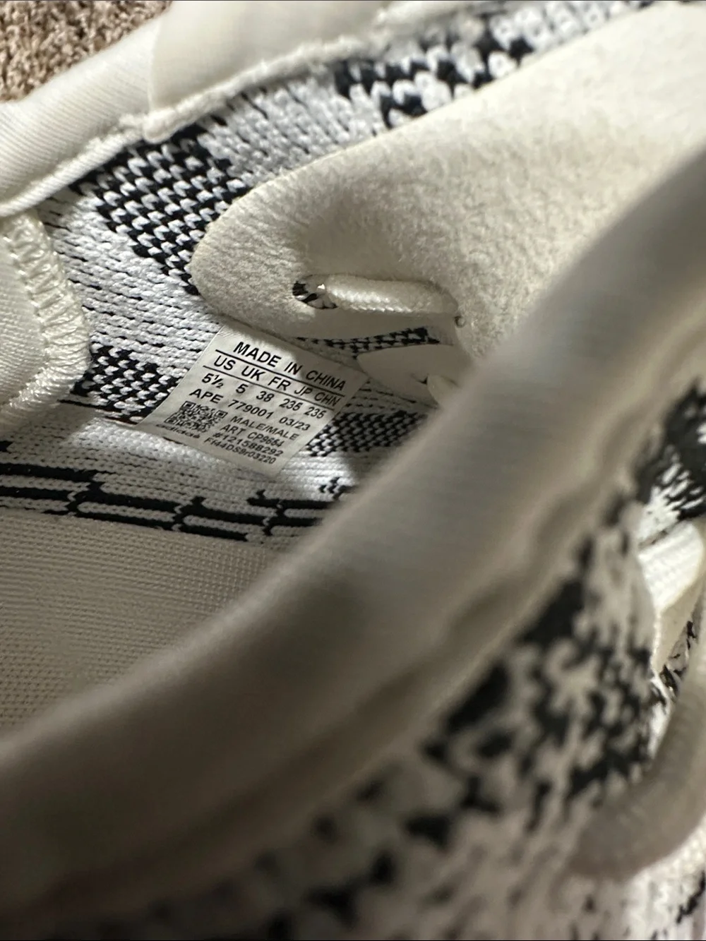 adidas Kids Black & White Patterned Knit Sneakers
